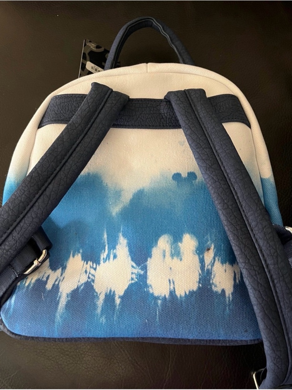 Disney Blue & White Tie-Dye Mini Backpack with Gold Mickey Accent - Picture 2 of 4